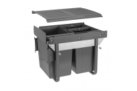 GTV ВЕДРО ДЛЯ МУСОРА С КРЕПЛЕНИЕМ ФАСАДА=450ММ, НАПР, С ДОВОДЧИКОМ - ВЫСОКИЙ 20+2Х10L, 490Х395Х415ММ, ЦВЕТ АНТРАЦИТ