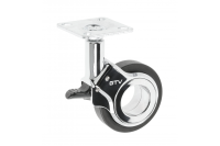 GTV МЕБЕЛЬНОЕ КОЛЁСИКО GIRA, С ТОРМОЗОМ D-60MM, ЦВЕТ ЧЕРНЫЙ