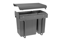 GTV ВЕДРО ДЛЯ МУСОРА НА ШАРИКОВОЙ НАПР, H=45ММ, ФАСАД=300ММ, 20L+10L, 480Х262Х430ММ, ЦВЕТ АНТРАЦИТ