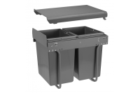 GTV ВЕДРО ДЛЯ МУСОРА НА ШАРИКОВОЙ НАПР, H=45ММ, ФАСАД=400ММ, 2х20L, 480Х345Х430ММ, ЦВЕТ АНТРАЦИТ