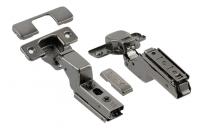 Петля вкладная 110* с доводчиком 3D + планка Н-0 без винта черная