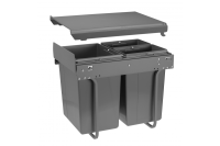 GTV ВЕДРО ДЛЯ МУСОРА НА ШАРИКОВОЙ НАПР, H=45ММ, ФАСАД=400ММ, 20L+2Х10L, 480Х345Х430ММ, ЦВЕТ АНТРАЦИТ