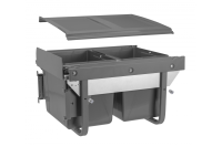 GTV ВЕДРО ДЛЯ МУСОРА С КРЕПЛЕНИЕМ ФАСАДА=450ММ, НАПР, С ДОВОДЧИКОМ  - НИЗКИЙ 2Х15L, 490Х395Х312ММ,  ЦВЕТ  АНТРАЦИТ