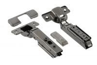 Петля накладная 110* с доводчиком 3D + планка Н-0 без винта черная