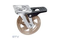 GTV МЕБЕЛЬНОЕ КОЛЁСИКО, С ТОРМОЗОМ SHIFT D-75MM, ЦВЕТ ГЛЯНЕЦ/ДЫМЧАТЫЙ