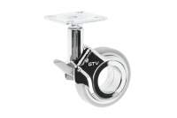 GTV МЕБЕЛЬНОЕ КОЛЁСИКО GIRA, С ТОРМОЗОМ D-60MM, ЦВЕТ СЕРЫЙ МАТОВЫЙ