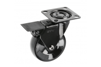 Опора колесная d-75 черная CALIBRO со стопором (нагр. 64 кг)
