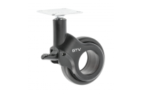 GTV МЕБЕЛЬНОЕ КОЛЁСИКО STRADA, С ТОРМОЗОМ D-60MM, ЦВЕТ ЧЕРНЫЙ МАТОВЫЙ
