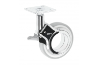 GTV МЕБЕЛЬНОЕ КОЛЁСИКО GIRA, С ТОРМОЗОМ D-75MM, ЦВЕТ СЕРЫЙ МАТОВЫЙ