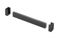 GTV КОМПЛЕКТ =ШТАНГА ГАРДЕРОБНАЯ ПРЯМОУГОЛЬНАЯ С АНТИСКОЛЬЗЯЩЕЙ ВСТАВКОЙ 12X32MM ТОЛЩ, 1,5MM L=3M + КРЕПЛЕНИЕ ДЛЯ ШТАНГИ БЕЗ ЗАГЛУШКИ 2 ШТ, ЦВЕТ  АНТРАЦИТ