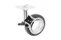 GTV МЕБЕЛЬНОЕ КОЛЁСИКО GIRA, С ТОРМОЗОМ D-75MM, ЦВЕТ ЧЕРНЫЙ