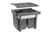 GTV ВЕДРО ДЛЯ МУСОРА БЕЗ КРЕПЛЕНИЯ ФАСАДА=450ММ, НАПР, С ДОВОДЧИКОМ - ВЫСОКИЙ 20+2Х10L, 490Х395Х415ММ, ЦВЕТ  АНТРАЦИТ