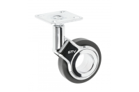 GTV МЕБЕЛЬНОЕ КОЛЁСИКО GIRA, БЕЗ ТОРМОЗА D-60MM, ЦВЕТ ЧЕРНЫЙ
