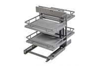 GTV ВОЛШЕБНЫЙ УГОЛОК MOVIX PRO, УНИВЕРСАЛЬНЫЙ С ДВУМЯ ВЫДВИЖНЫМИ КОРЗИНАМИ С ДОВОДЧИКОМ (ПЛОСКИЙ ПРУТ, СЕРЫЙ КОВРИК) 500ММ, ЦВЕТ АНТРАЦИТ