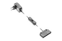 GTV КОМПЛЕКТ, БЛОК ПИТАНИЯ ДЛЯ КЛИПС LED 220V/12V/6W, IP 20, ВЫКЛЮЧАТЕЛЬ НОЖНОЙ, ДИСТРИБЬЮТОР 6хMINI AMP, ЦВЕТ ПЛАСТИК