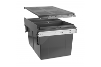 GTV ВЕДРО ДЛЯ МУСОРА PRACTI ECO, ФАСАД=400ММ, 2Х16L, С КРЕПЛЕНИЕМ К ФАСАДУ, 362Х403Х358ММ, НАПР, ШАРИКОВАЯ Н-45 С ДОВОДЧИКОМ