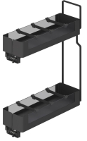 Бутылочница 150 мм GLX TALISMAN, со стеклом, R, графит, Soft-Close, 6 делителей (1 шт/кор)